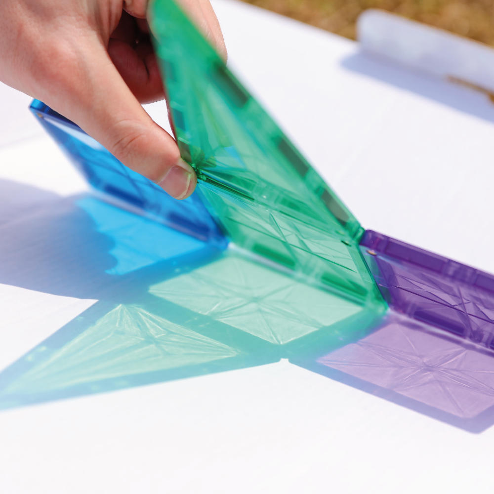Cleverclixx Geometrie-Bausatz in Pastellfarben – 45 Teile Magnetbausteine