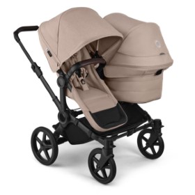 Babykinderwagen in Beige - schräge Ansicht