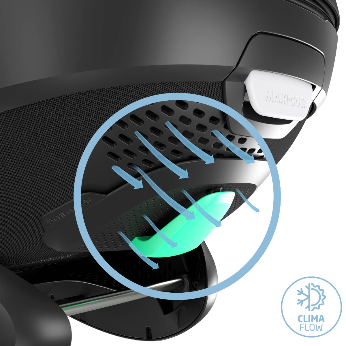 Maxi Cosi Pebble 360 Pro2 i-Size Babyschale in Schwarz - Detailansicht