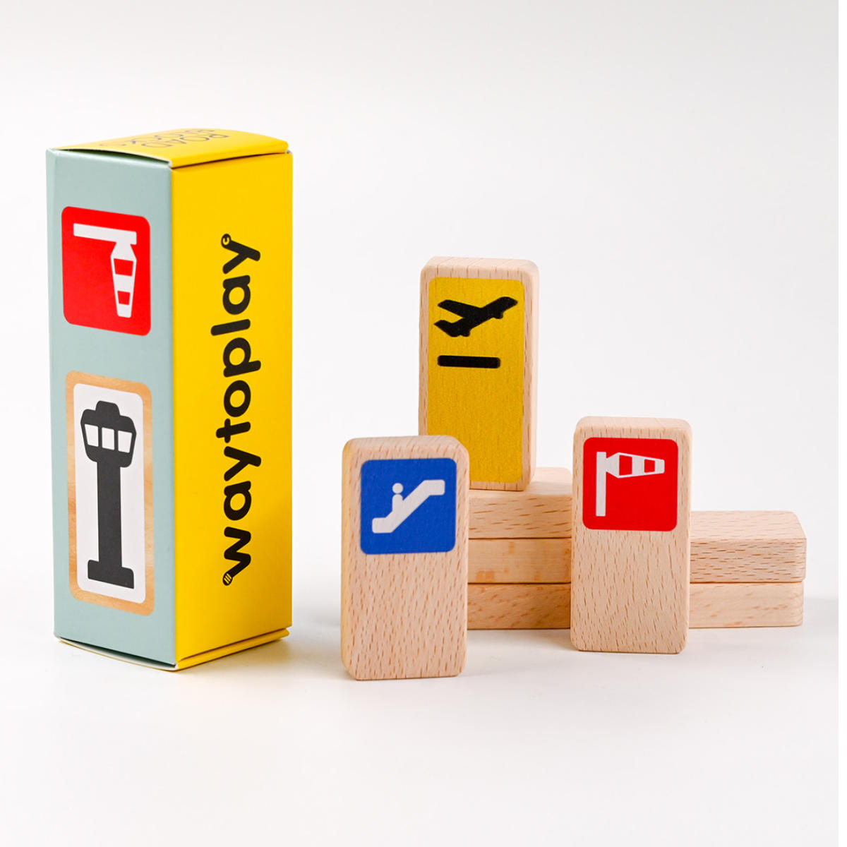 Waytoplay Roadblocks – Accessories for Flexible Toy Roads (Traffic | Race | Airport Signs)