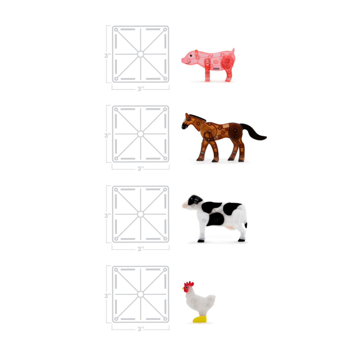 Magna-Tiles Farm Animals – 25 Pieces