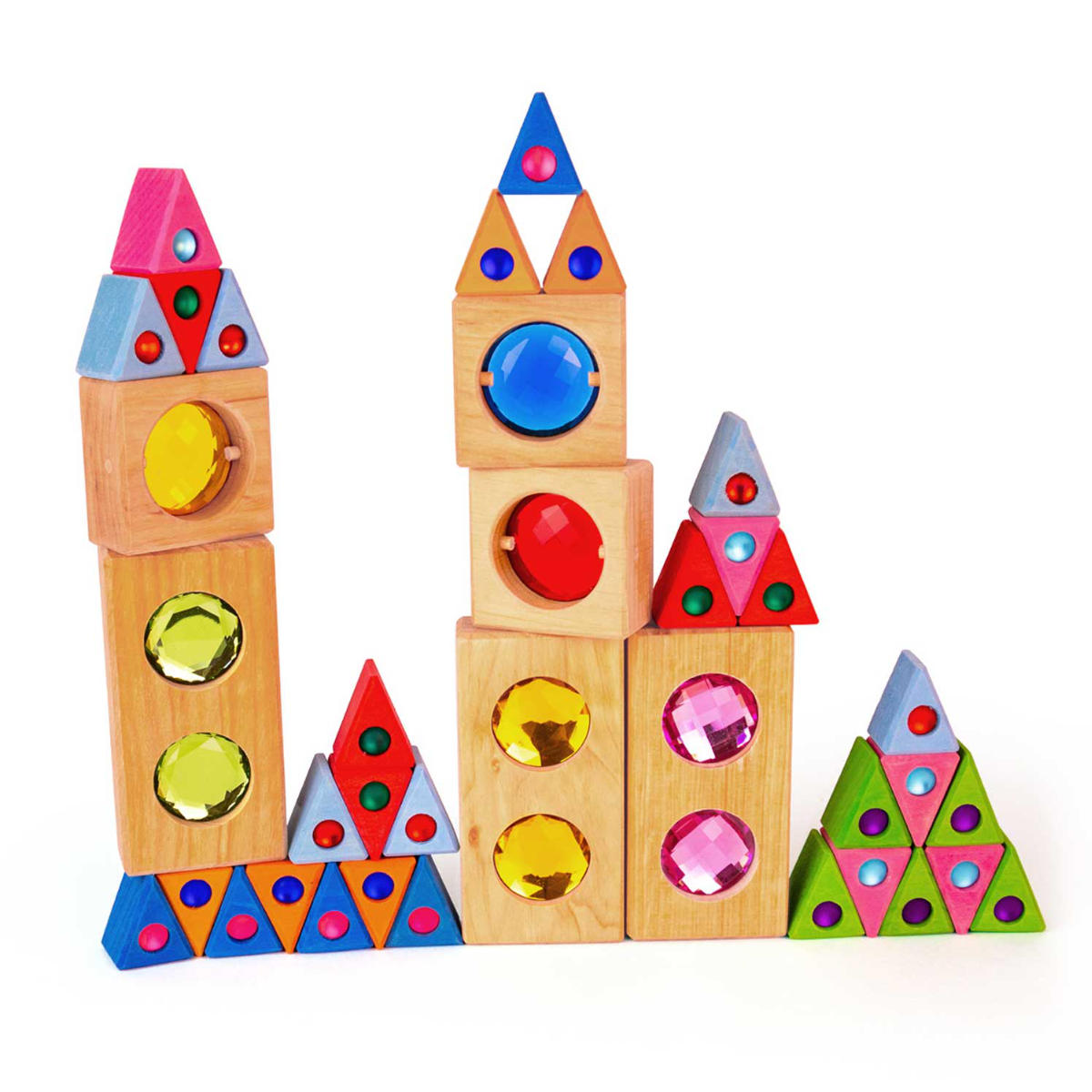 Bauspiel Verzamelbox 36-delig, bunt - Vorderansicht