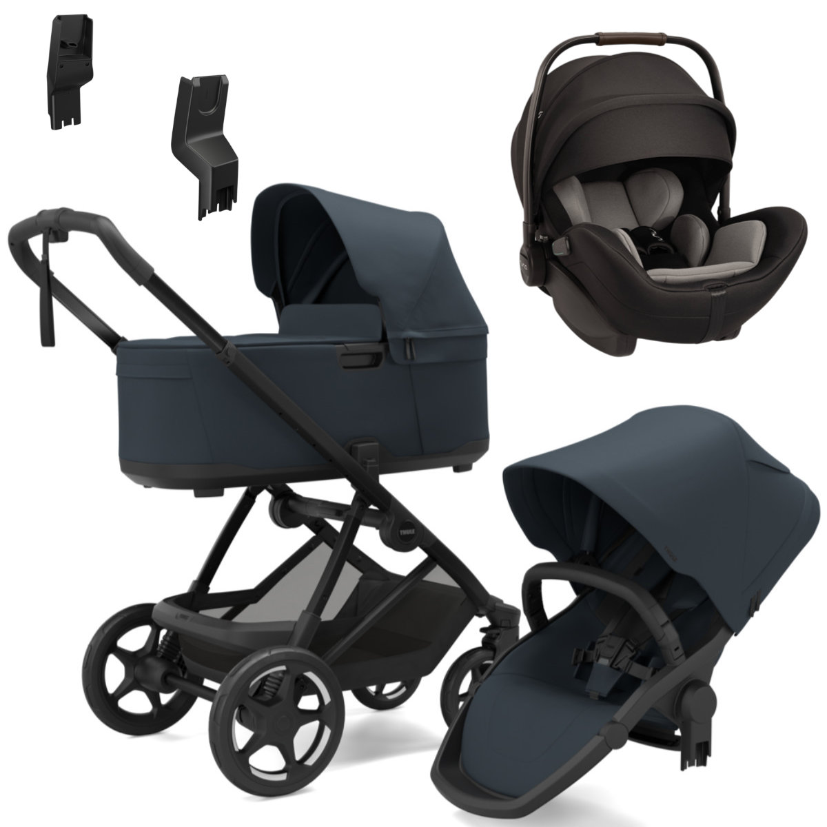 Thule Charm Kinderwagen Set 3 in 1 inkl. Nuna Arra Flex i-Size Babyschale