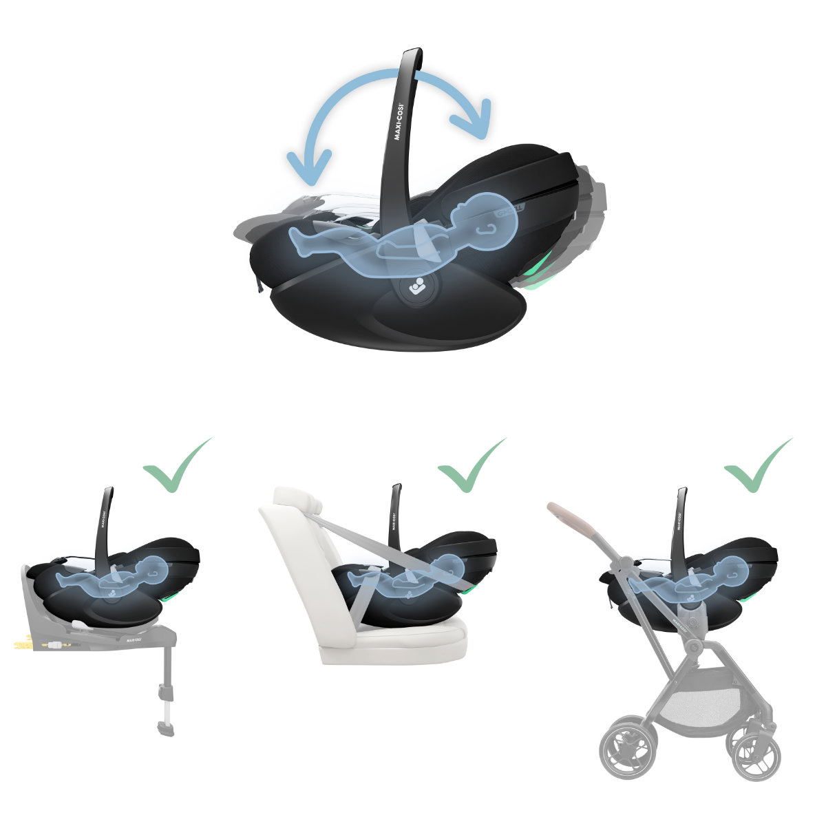 Joie Signature Versiti Kinderwagen Set 3 in 1 inkl. Maxi Cosi Pebble 360 Pro2 Babyschale