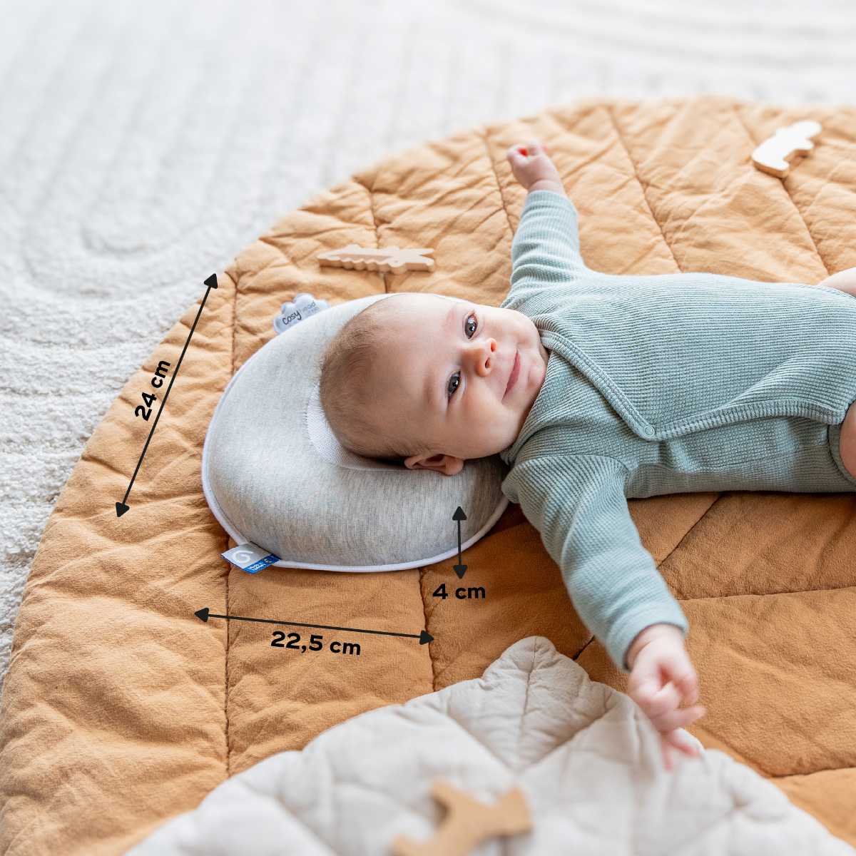 Babymoov Babykopfkissen Cosyhead Fresh (für Bett/ Wippe/ Schaukel/ Babyschale/ Kinderwagen)