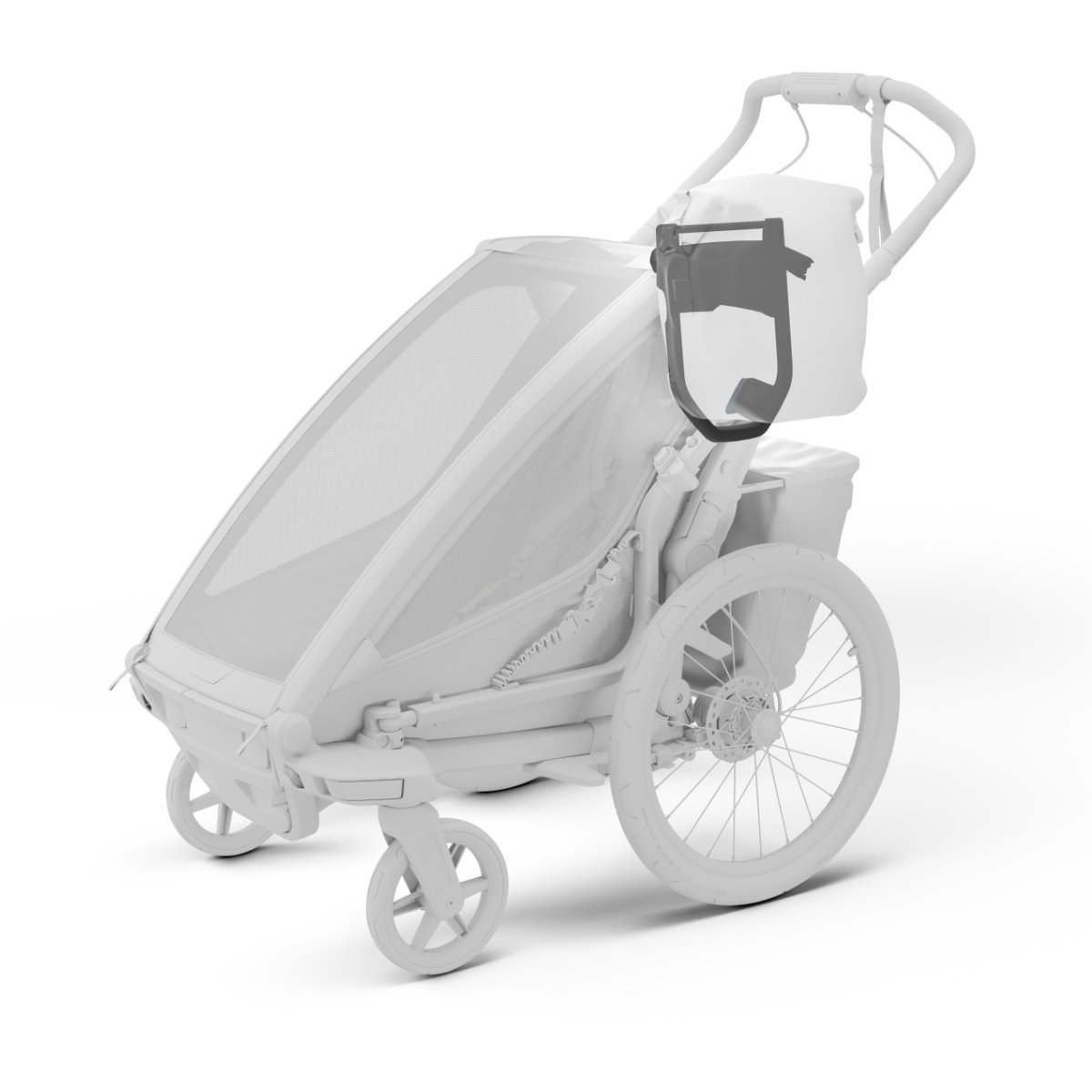 Thule Chariot 2 Taschenadapter für Fahrradanhänger – 2er-Set in Schwarz - schräge Ansicht