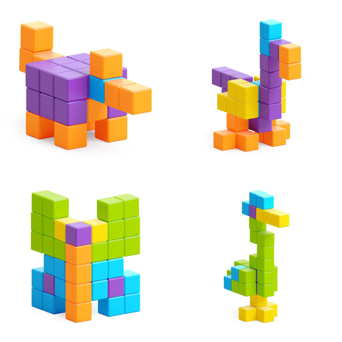 PIXIO Magnetic Building Blocks Mini Safari 137 pcs
