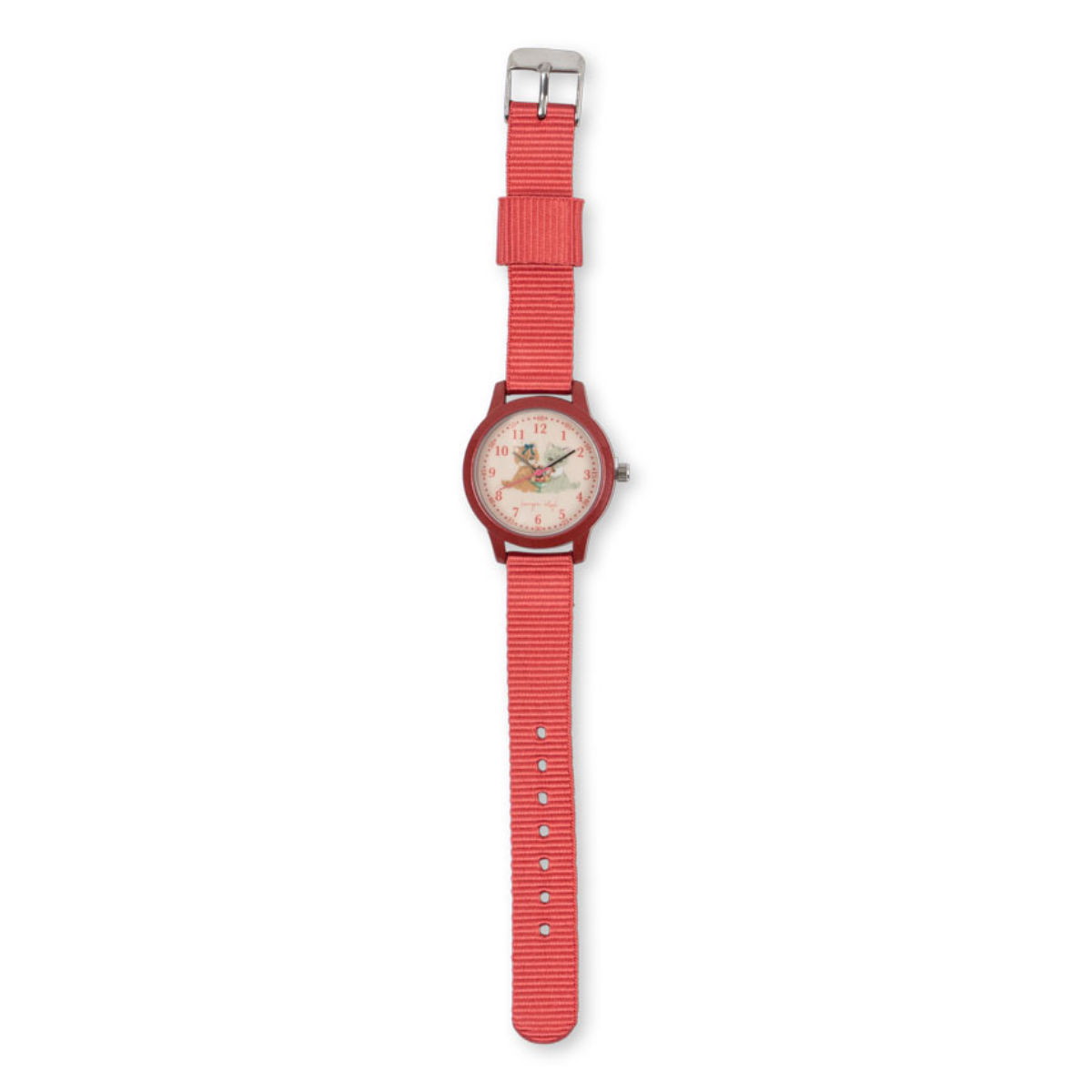 Kinderuhr mit rotem Armband - Draufsicht