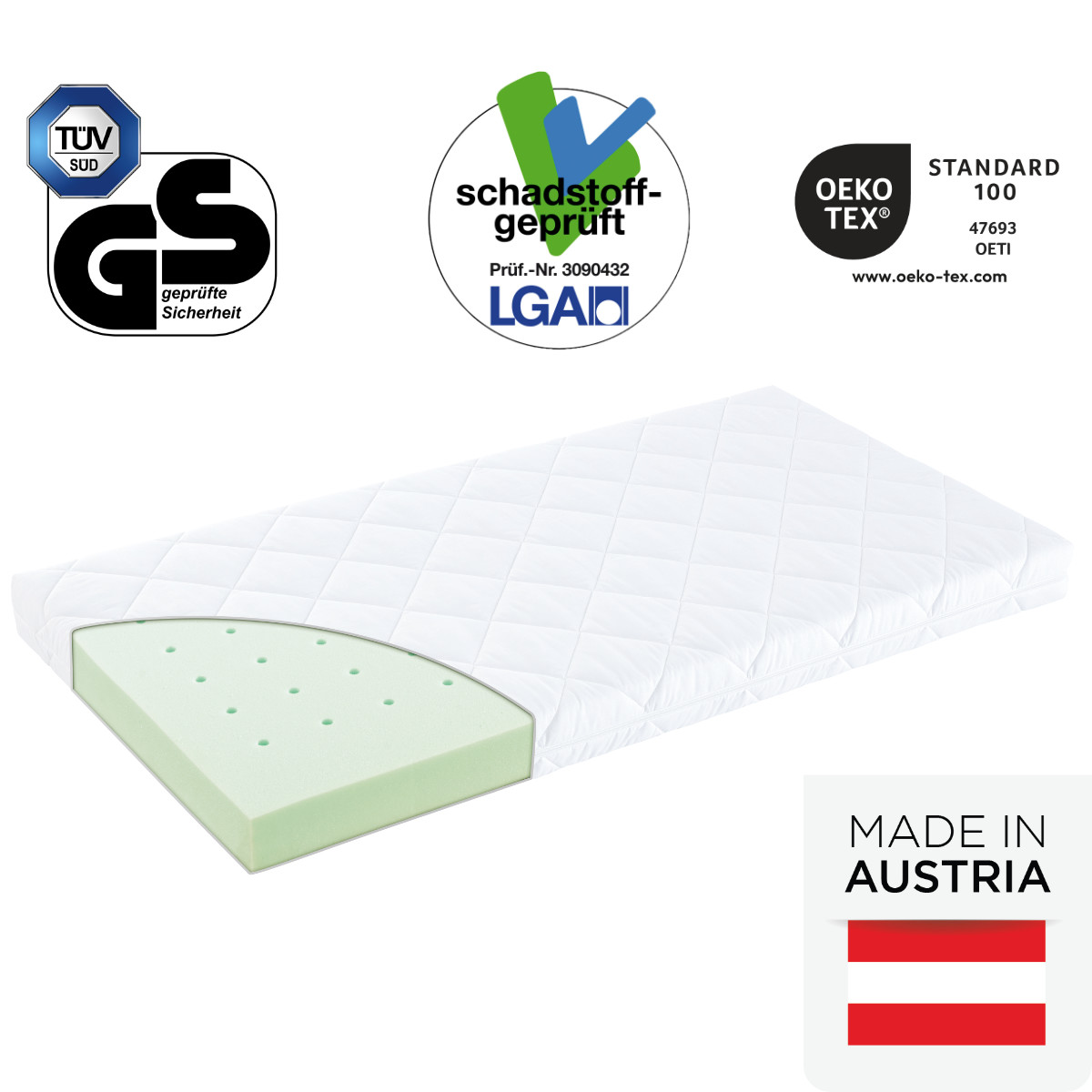 Träumeland Basic Baby and Children's Mattress Rainbow, 60x120 / 70x140 cm