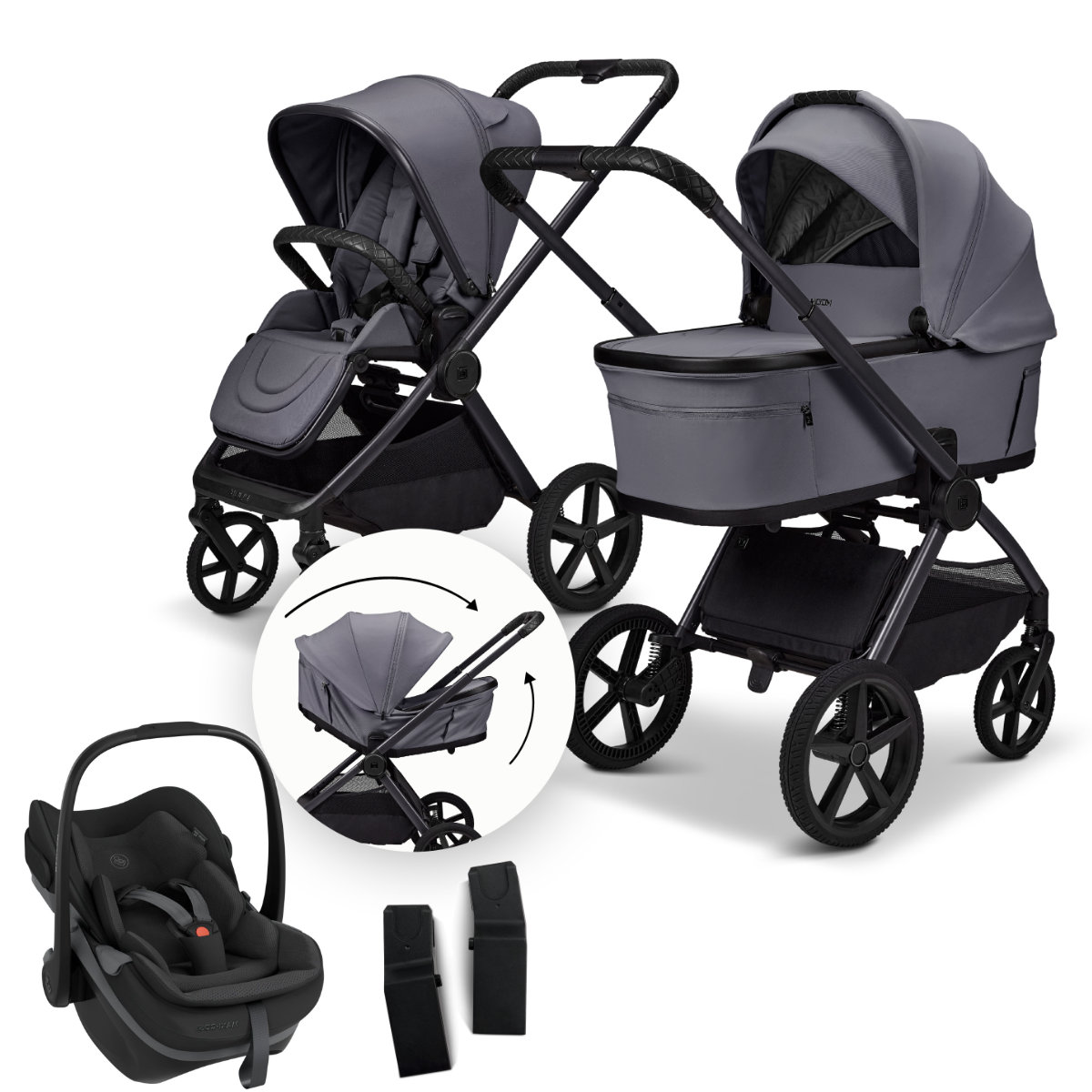 Moon Gio Fold Kinderwagen Set 3 in 1 inkl. Maxi-Cosi Pebble Slide Pro Babyschale