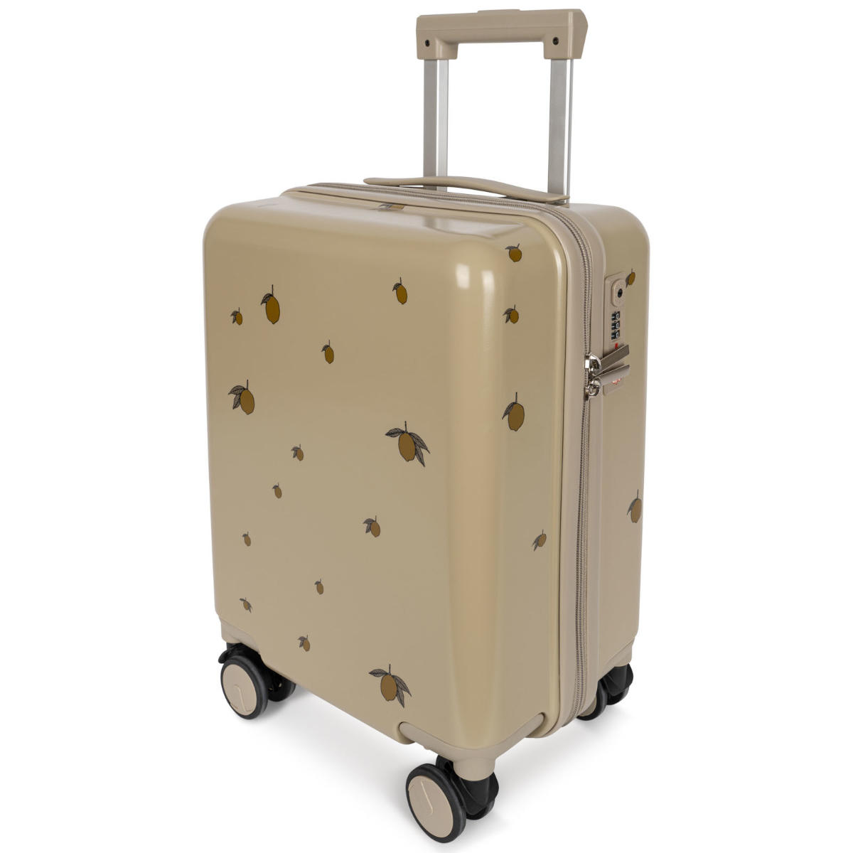 Samsonite Hartschalenkoffer in Beige mit Druck - schräge Ansicht