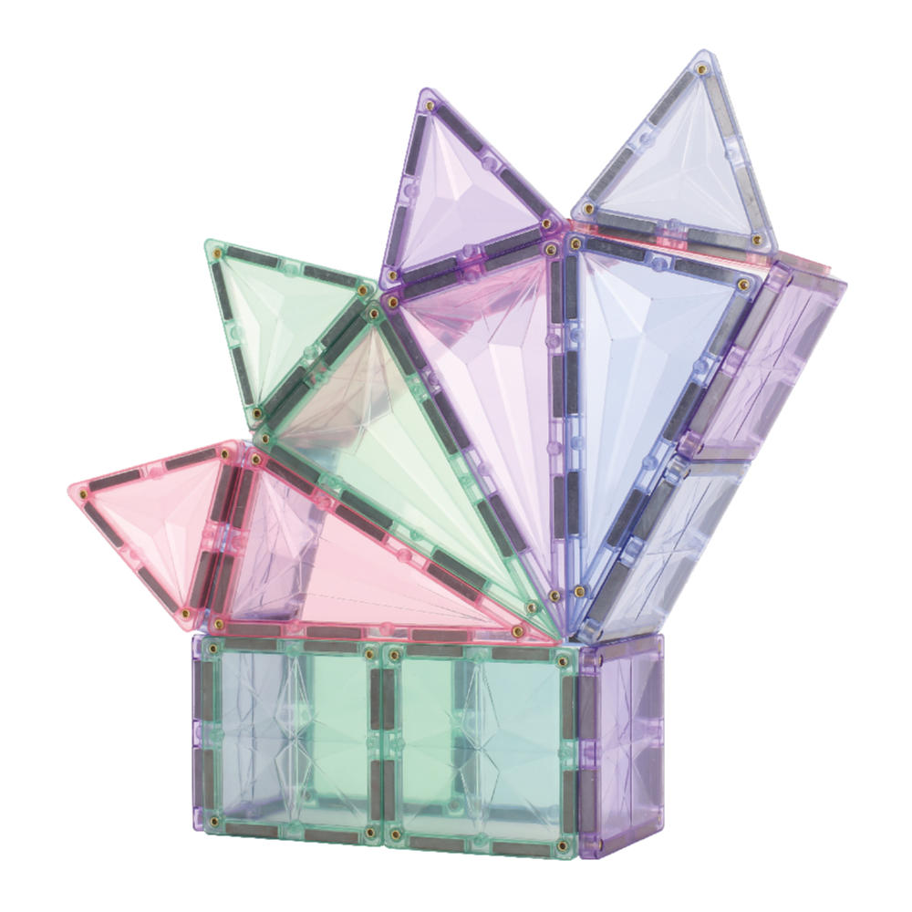 Cleverclixx Geometrie-Bausatz in Pastellfarben – 45 Teile Magnetbausteine