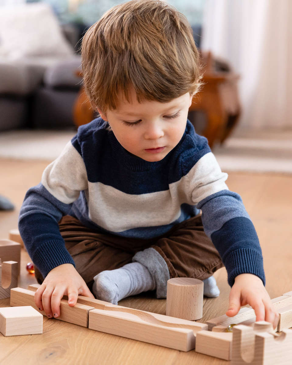 CUBORO STANDARD 32 Marble Run – 32 Piece Starter Set in Swiss Beech Wood