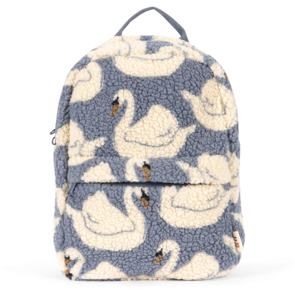 Konges Sløjd Jody Teddy Rugzak in Blau/Beige - Vorderansicht