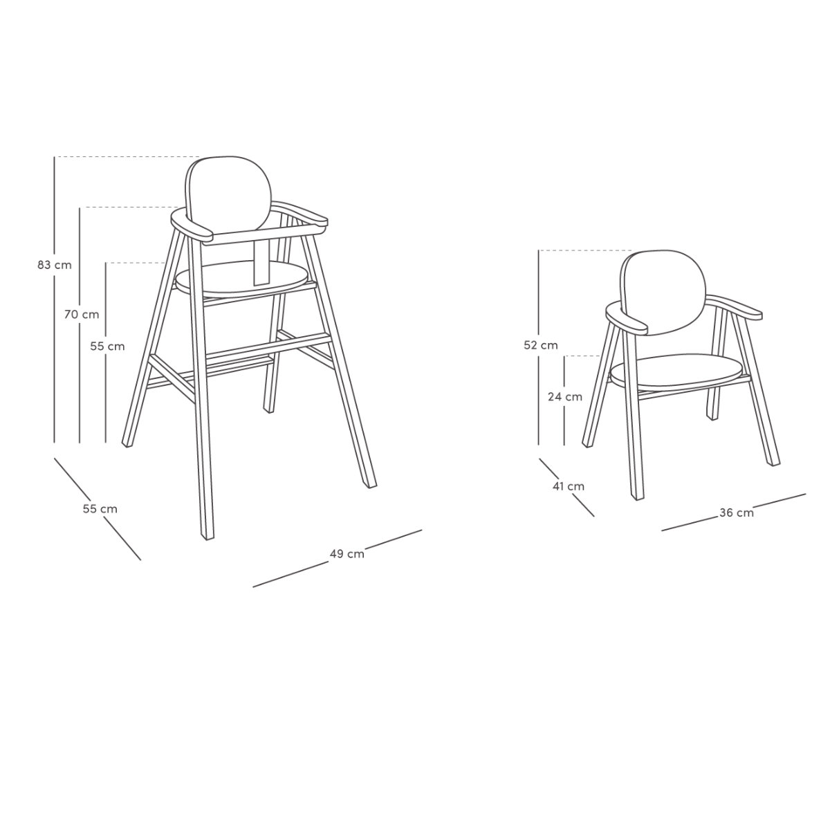 Nobodinoz GROWING GREEN Evolving 2 in 1 High Chair & Child's Chair
