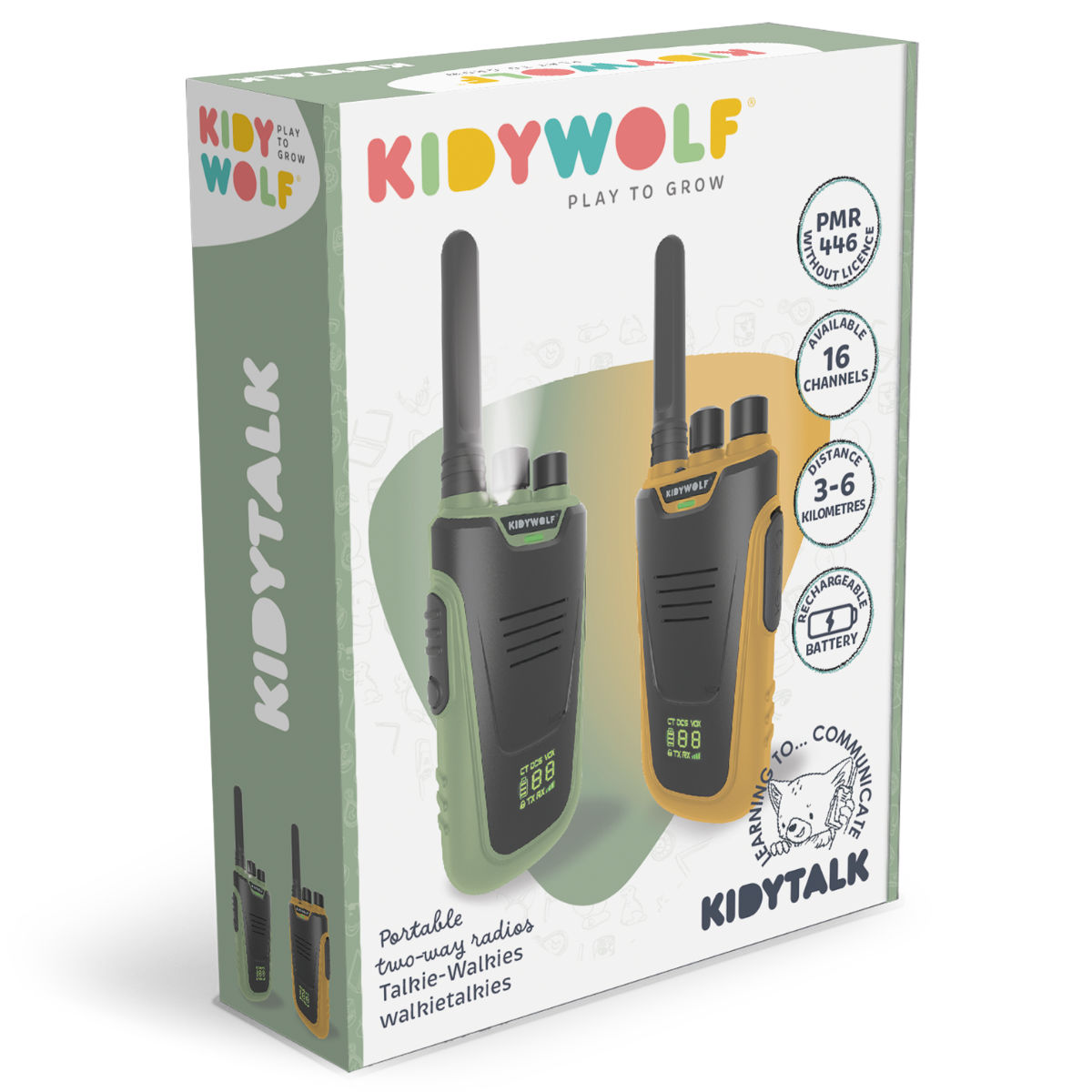 Kidywolf Kidytalk Walkie-Talkies with LED Flashlight