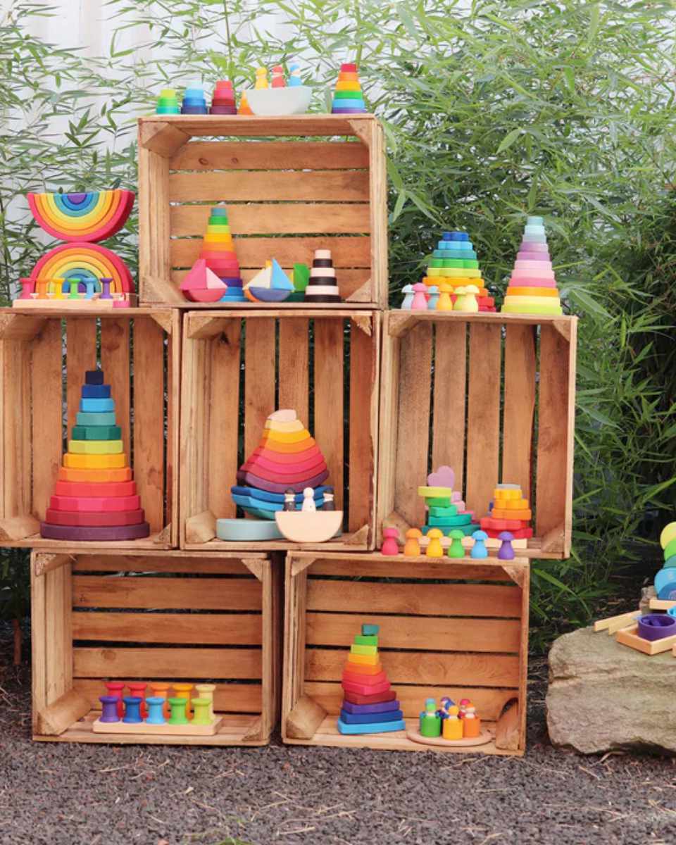 Grimm’s Wooden Stacking Tower Ship