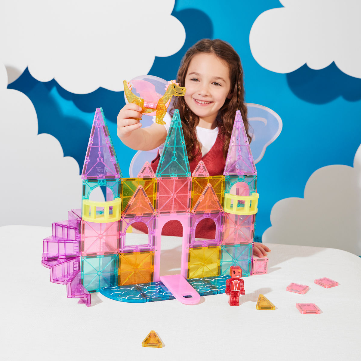 Magna-Tiles Castle Deluxe + microMAGS - 48 Pieces