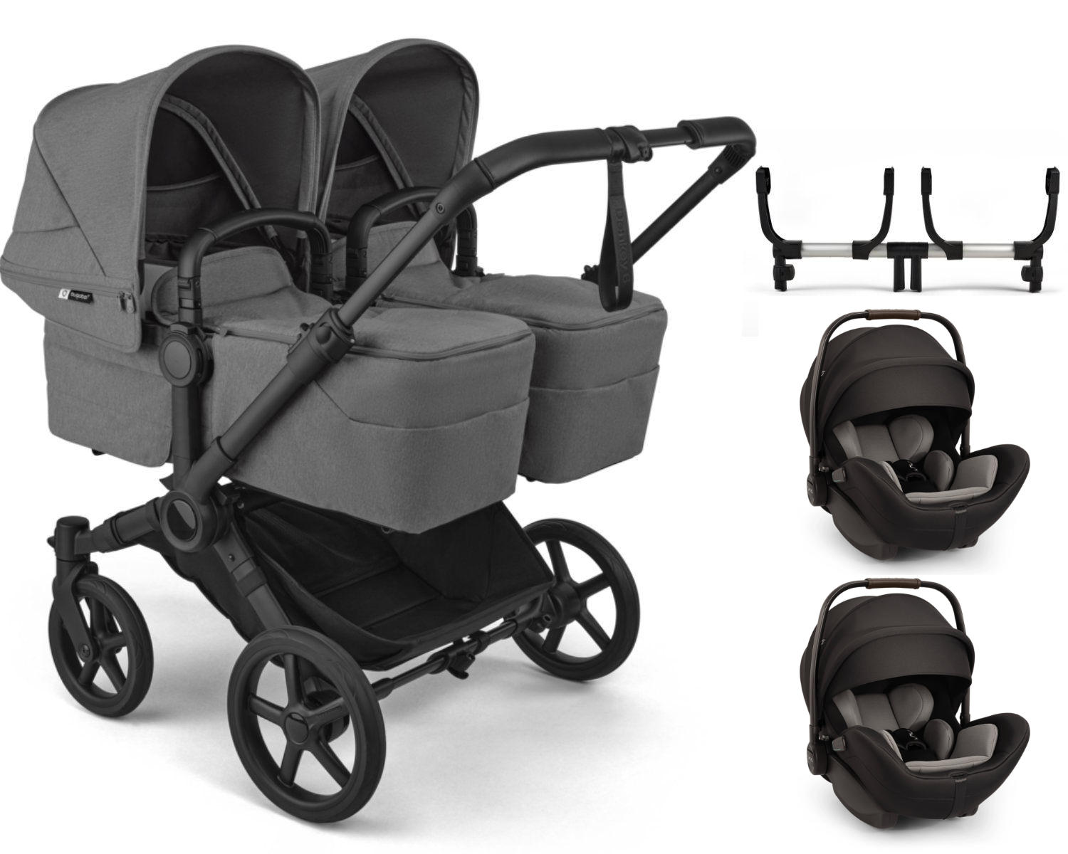 Bugaboo Donkey 6 Kinderwagen in Grau - schräge Ansicht