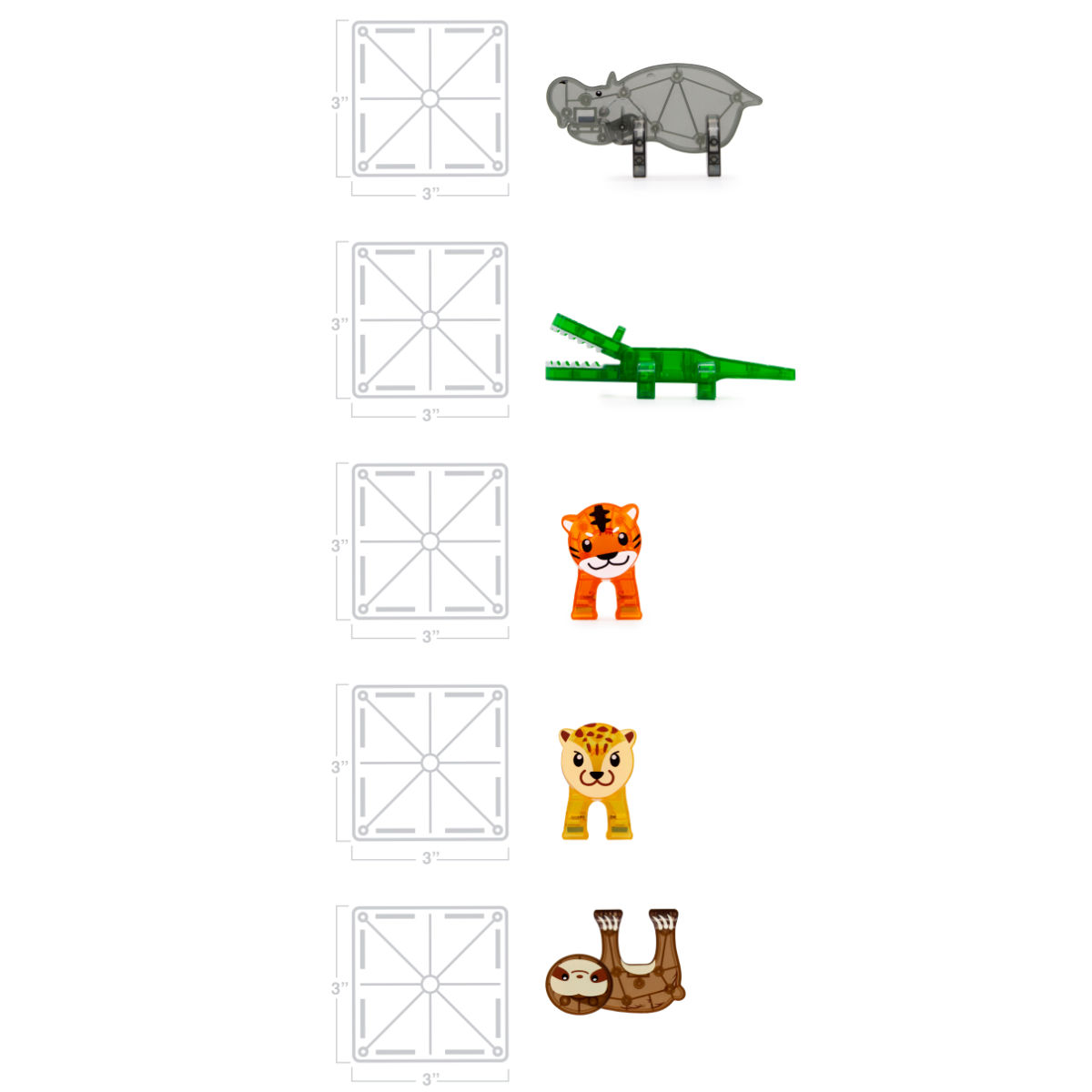 Magna-Tiles Jungle Animals – 25 Pieces