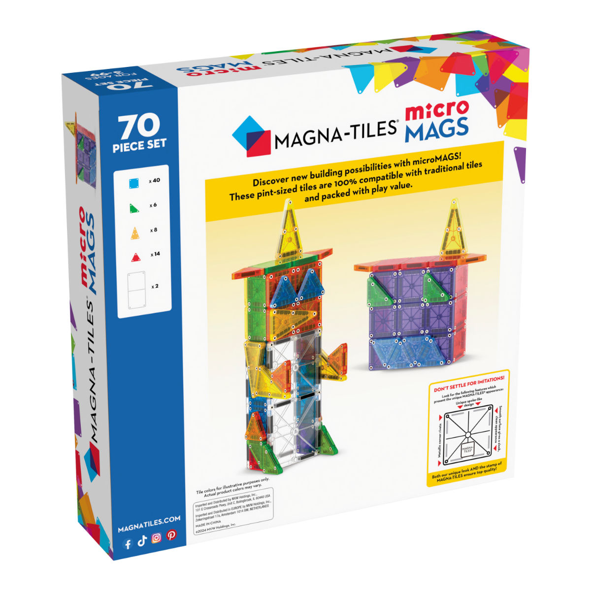 Magna-Tiles microMAGS Deluxe - 70 Pieces