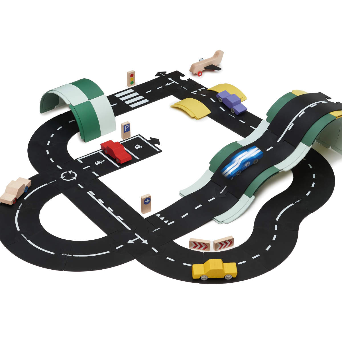 Waytoplay Highway Large Road Set – Flexible Spielstraße für Kinder, 24-teilig