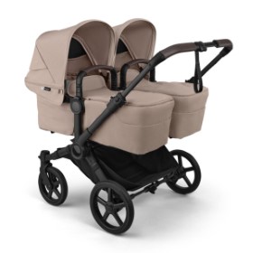 Bugaboo Donkey 6 Zwillingskinderwagen in Beige - schräge Ansicht