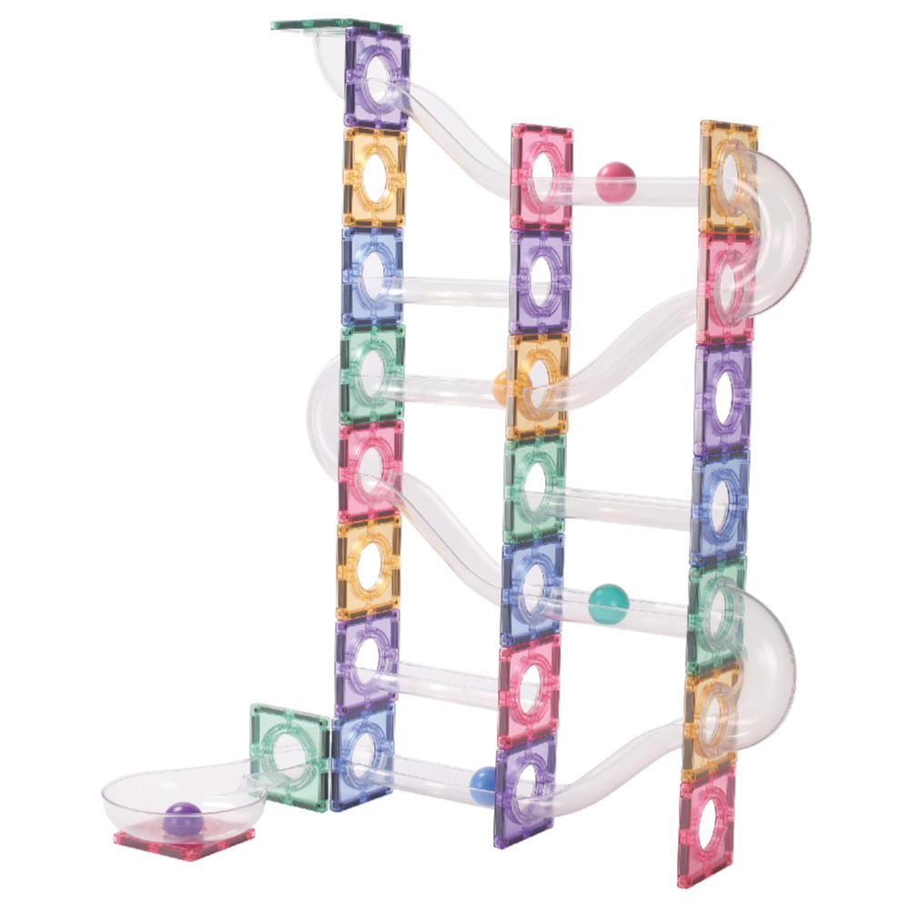 Cleverclixx Kugelbahn Pastell – 110 Teile Magnetbausteine