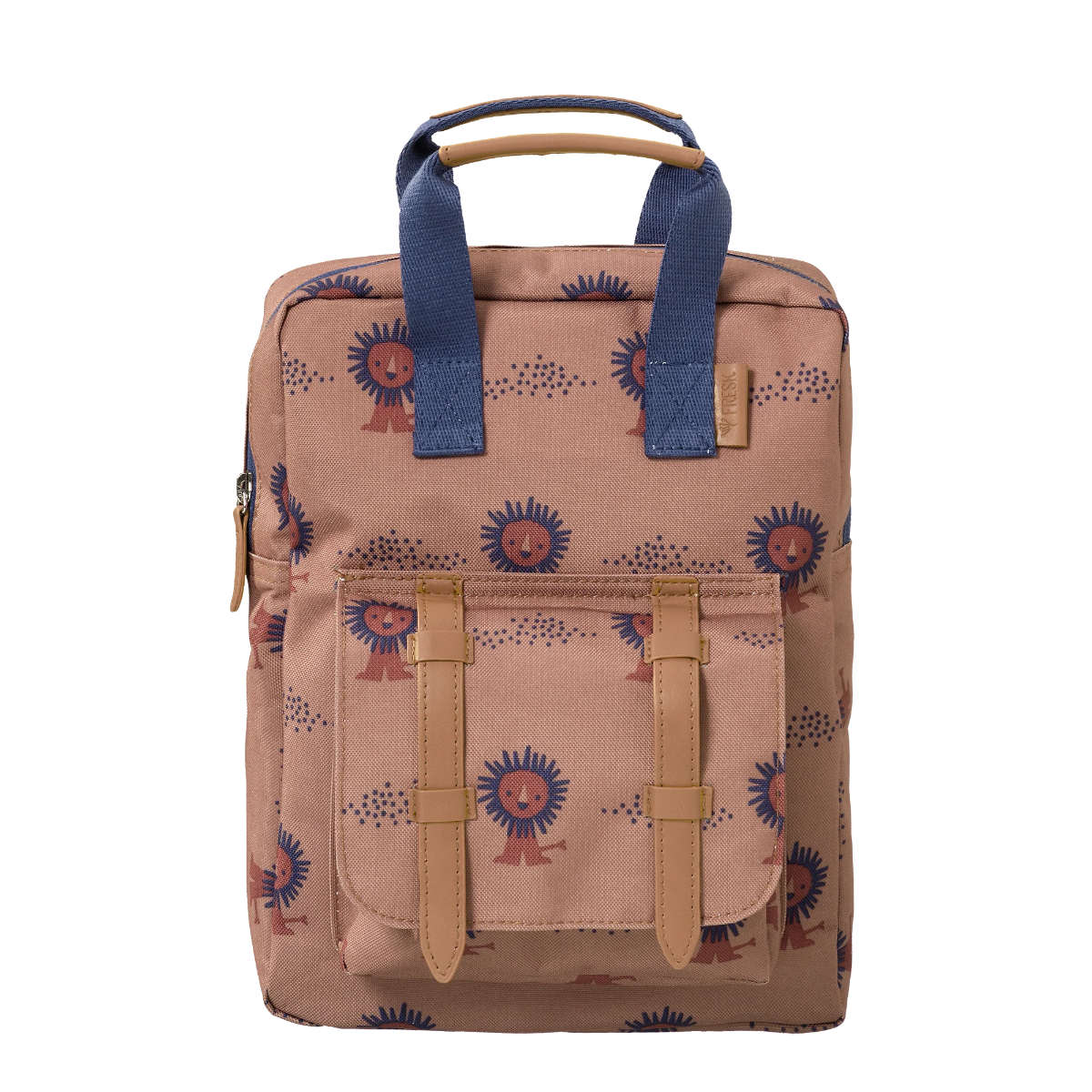 Anello Rucksack mit Löwenmuster in Beige - Vorderansicht