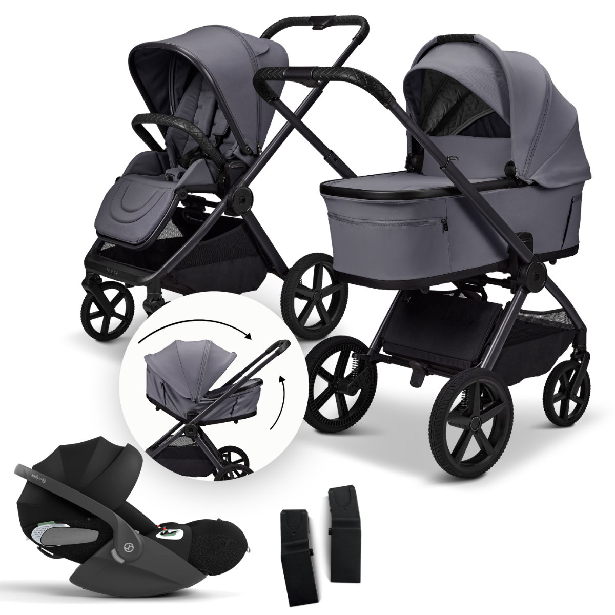 Moon Gio Fold Kinderwagen Set 3 in 1 inkl. Cybex Cloud T i Size Babyschale