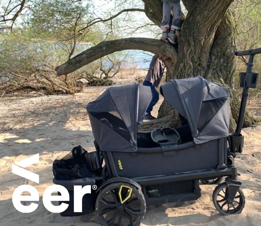 VEER Bollerwagen Cruiser All Terrain Duo in Grau - Seitenansicht