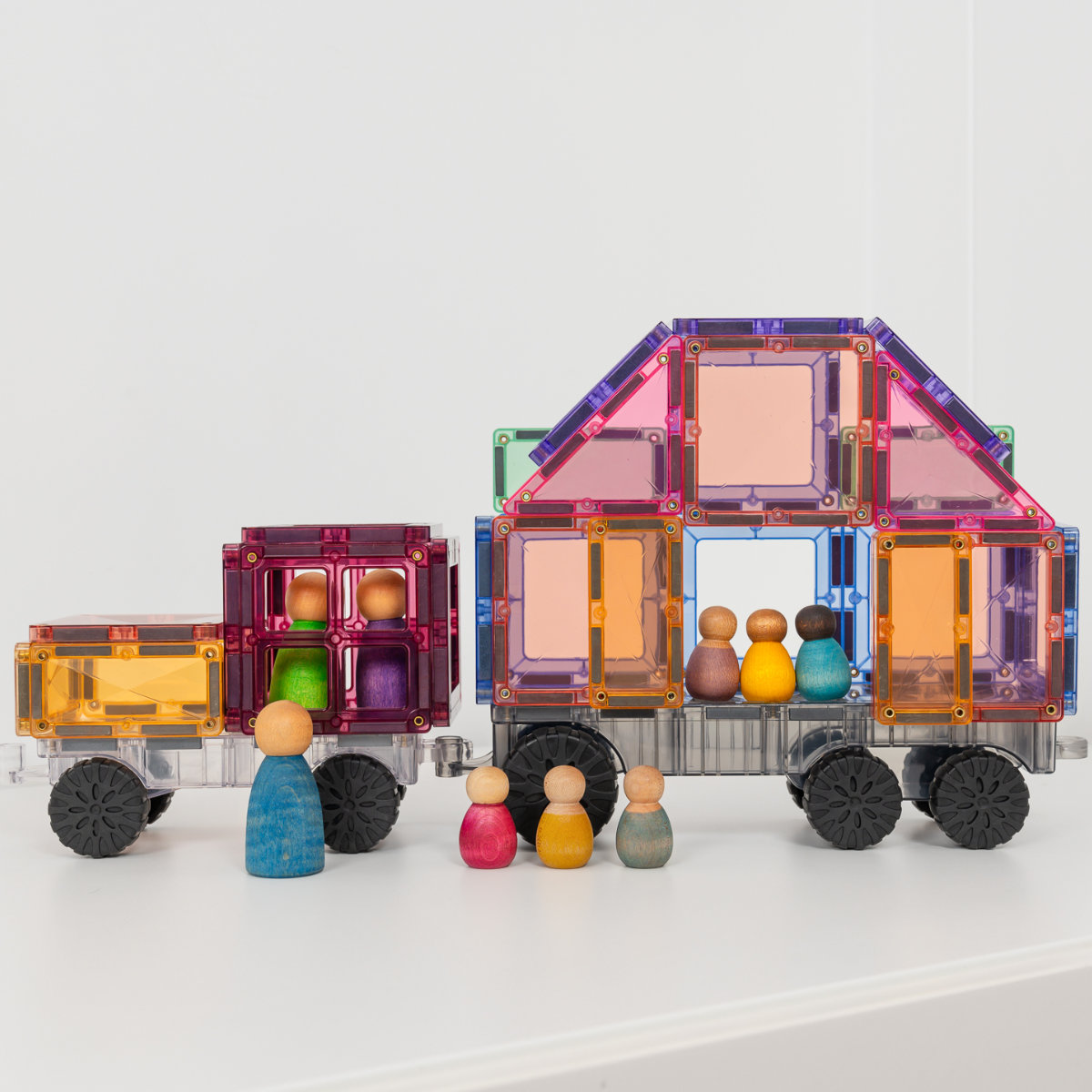 Connetix Magnetic Tiles Pastel Transport Pack – 50 Pieces