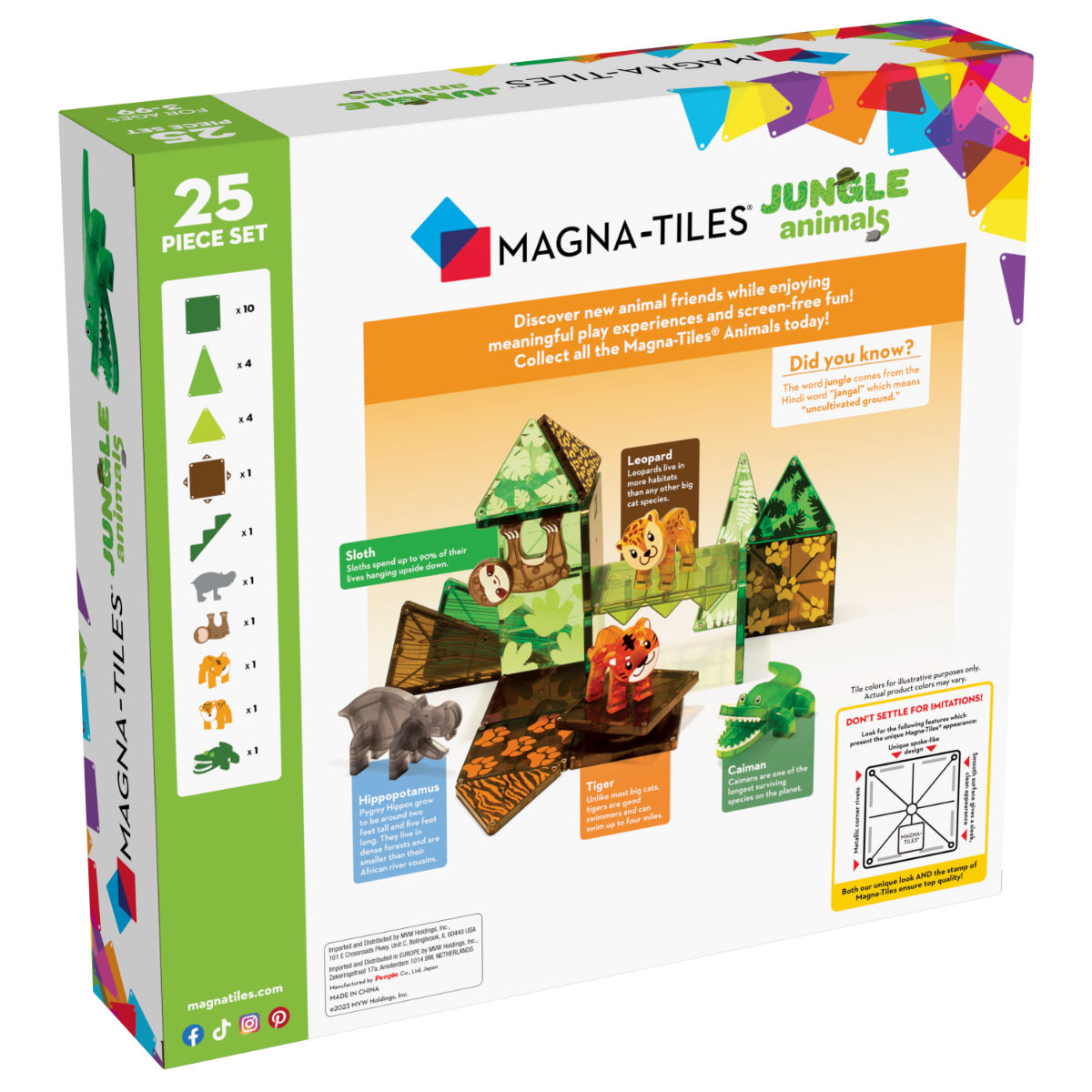 Magna-Tiles Jungle Animals – 25 Pieces