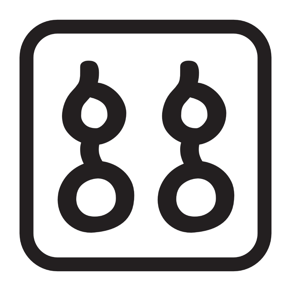 Schwarz-Weiß Symbol - Frontansicht