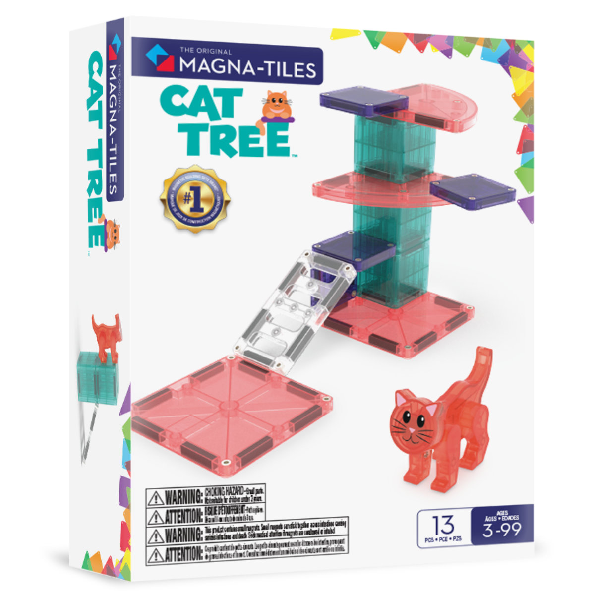 Magna-Tiles Cat Tree – 13-Piece