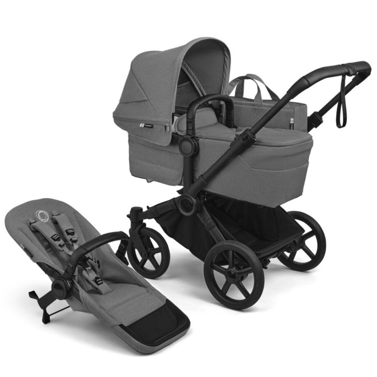 Bugaboo Donkey 6 Kinderwagen in Grau - schräge Ansicht