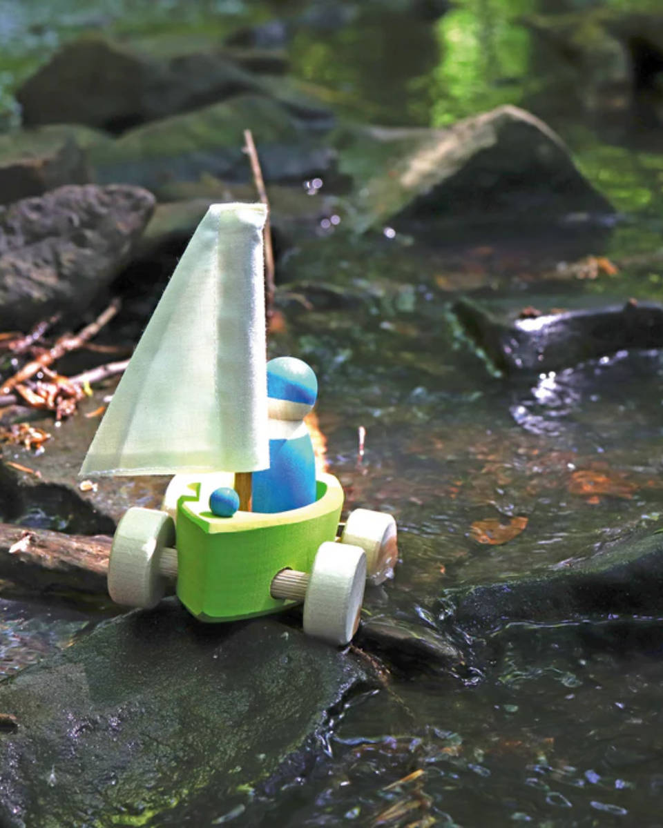 Grimm’s Small Wooden Sailboats with Figures