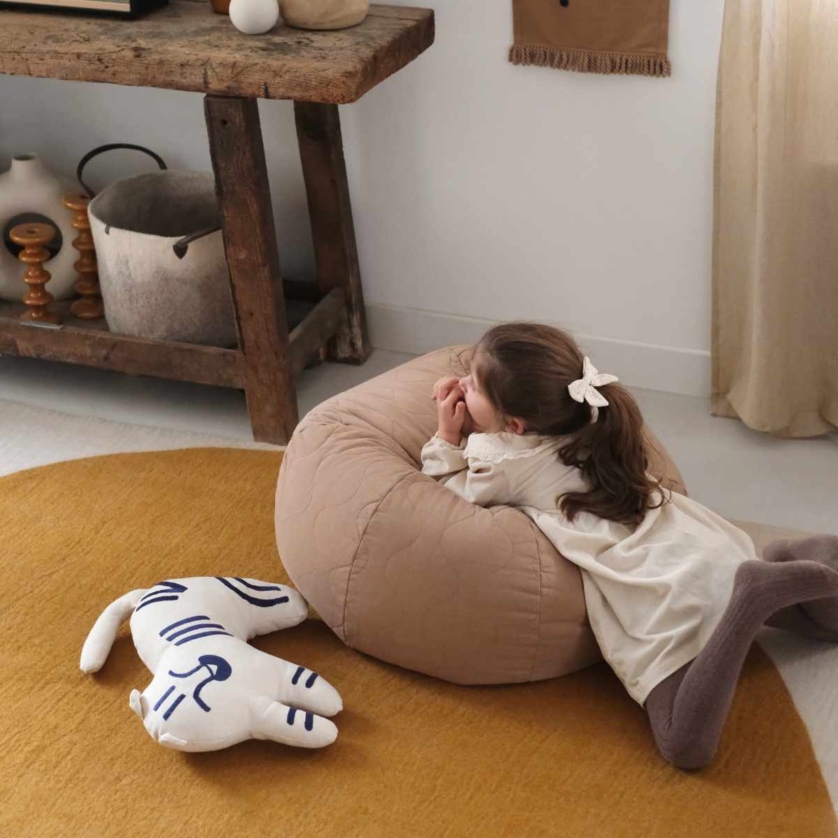 Nobodinoz LANDSCAPE gesteppter runder Sitzsack 65x40 cm