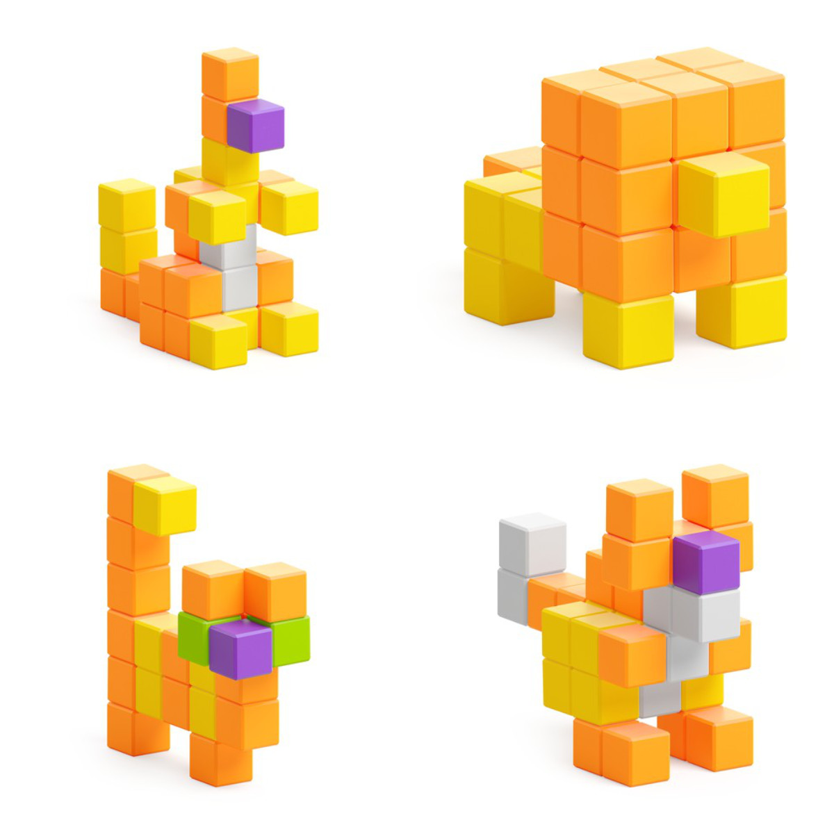 PIXIO Magnetic Building Blocks Mini Safari 137 pcs