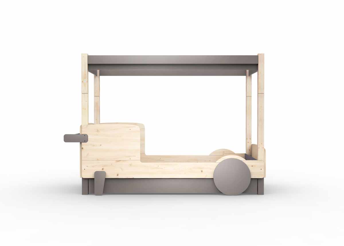 Mathy by Bols Discovery 1 Autobett mit Dach in Holzoptik - Seitenansicht