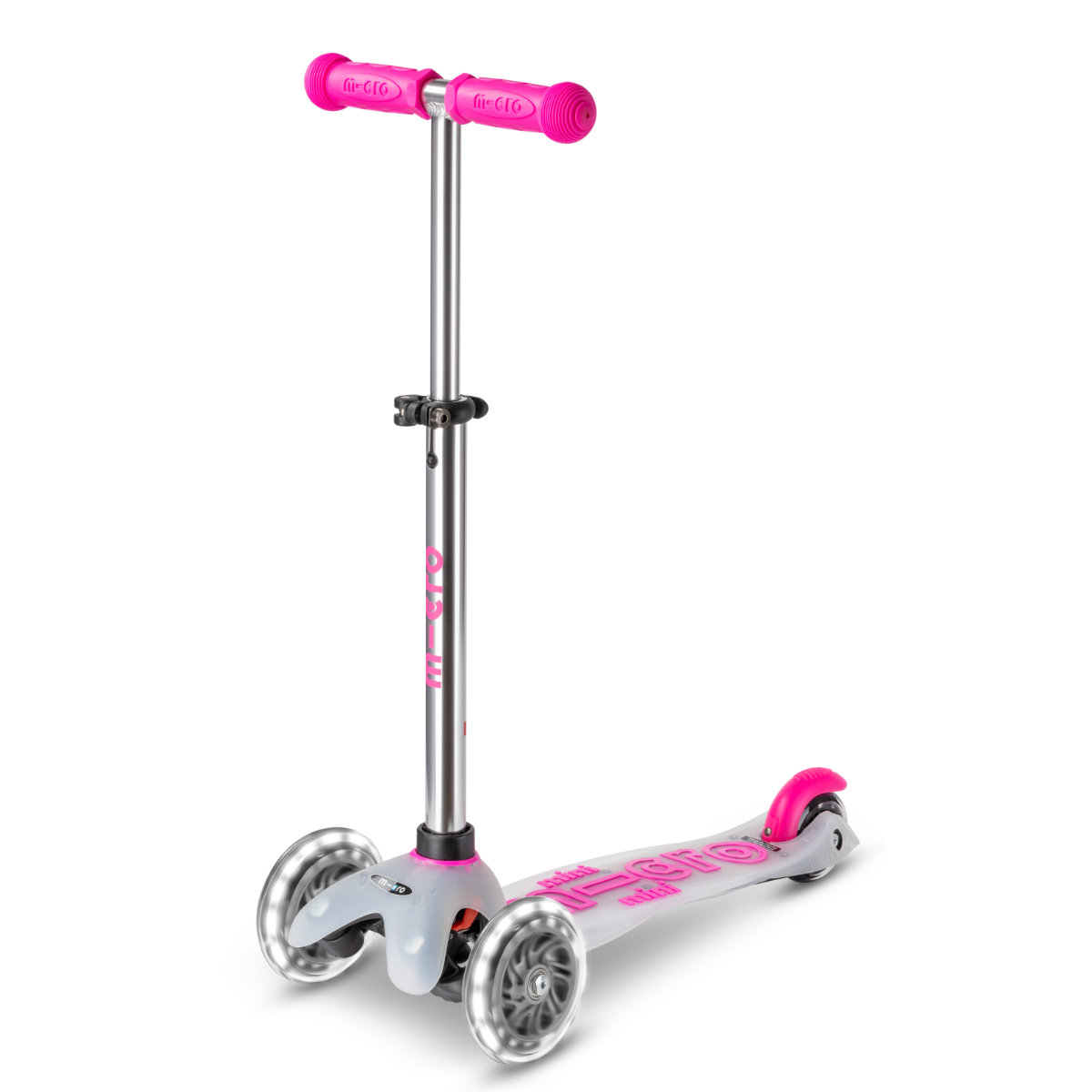 Mini Micro Deluxe FLUX Scooter MMD203 in Pink - schräge Ansicht