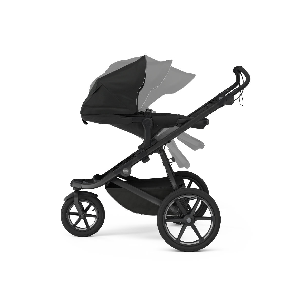 Thule Urban Glide Wendbarer Sitz in Schwarz - Seitenansicht