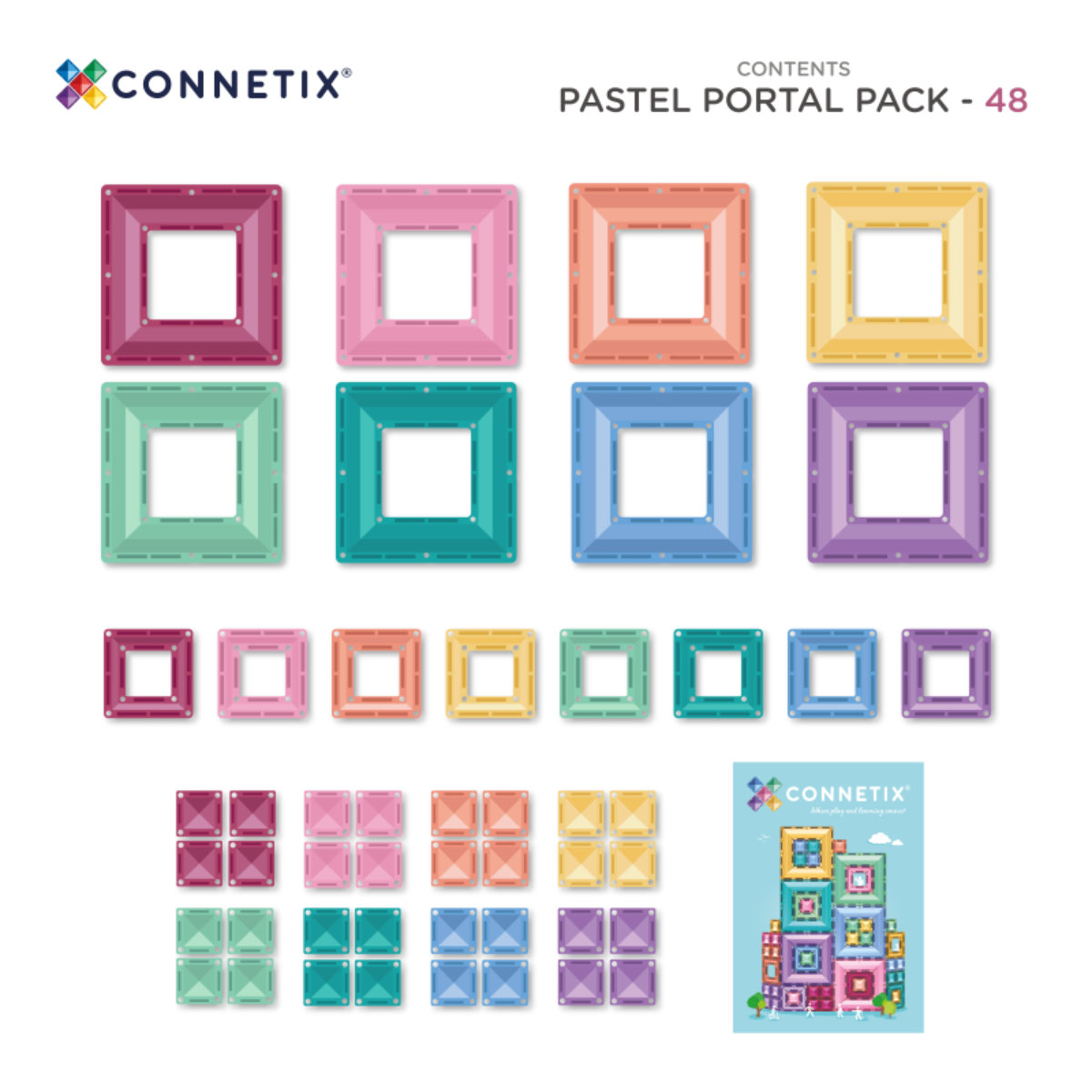 Connetix Magnetbausteine Pastel Portal Pack – 48 Teile