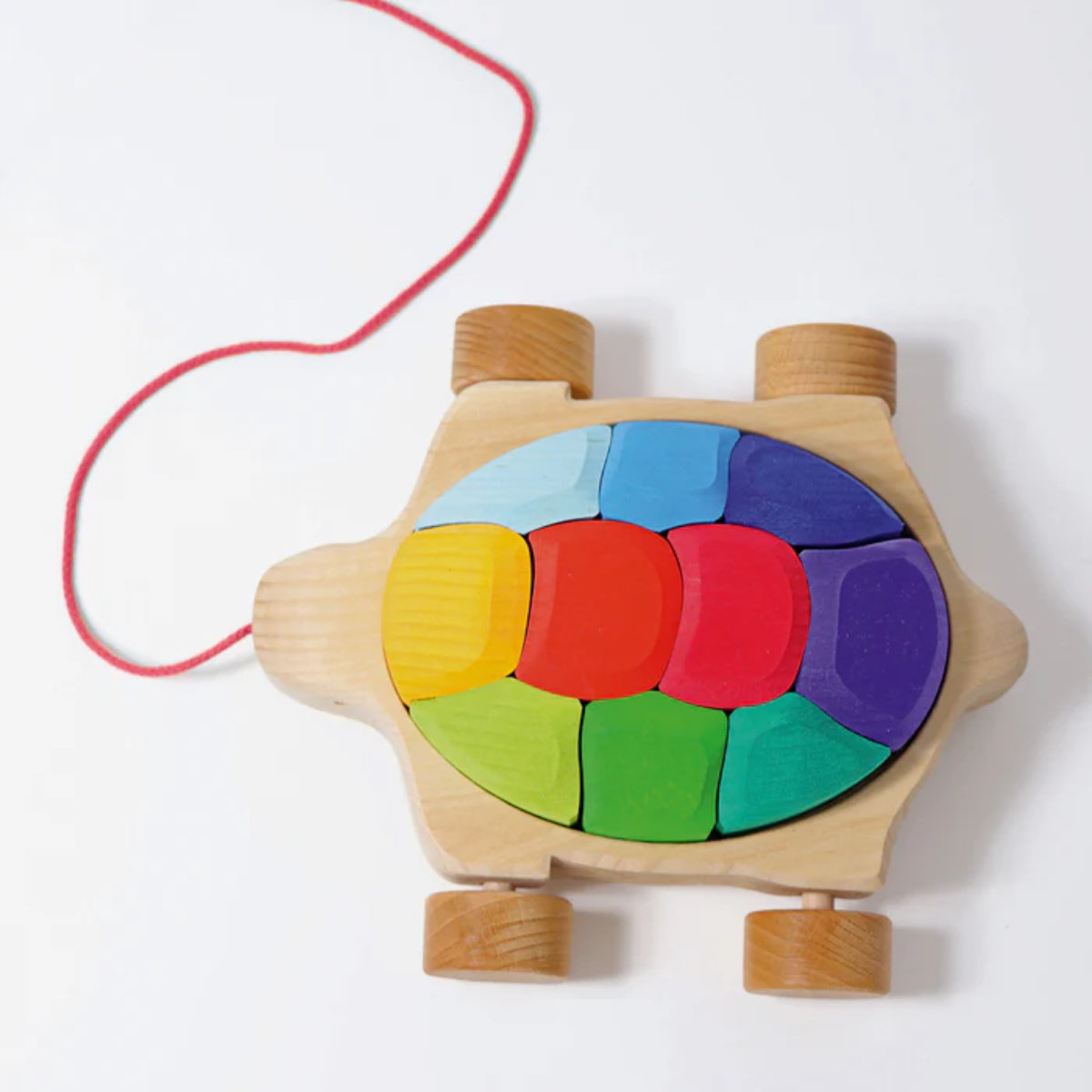 Grimm's Nachziehtier aus Holz, Regenbogen-Schildkröte