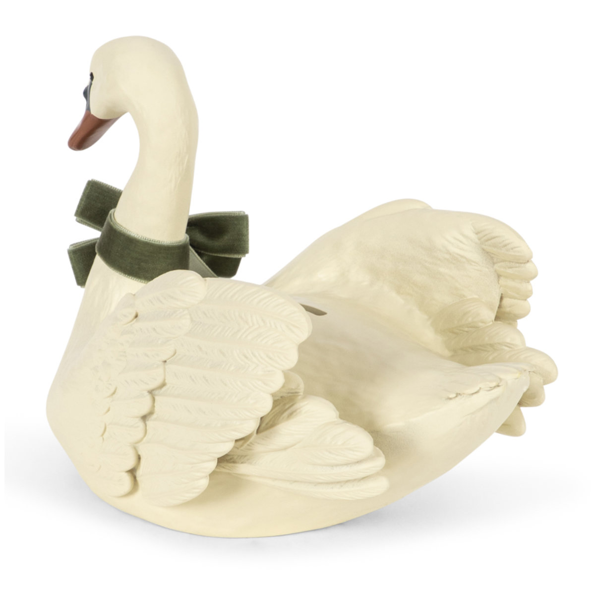 Konges Sløjd Schwan Spardose Elfenbein - schräge Ansicht KS106275