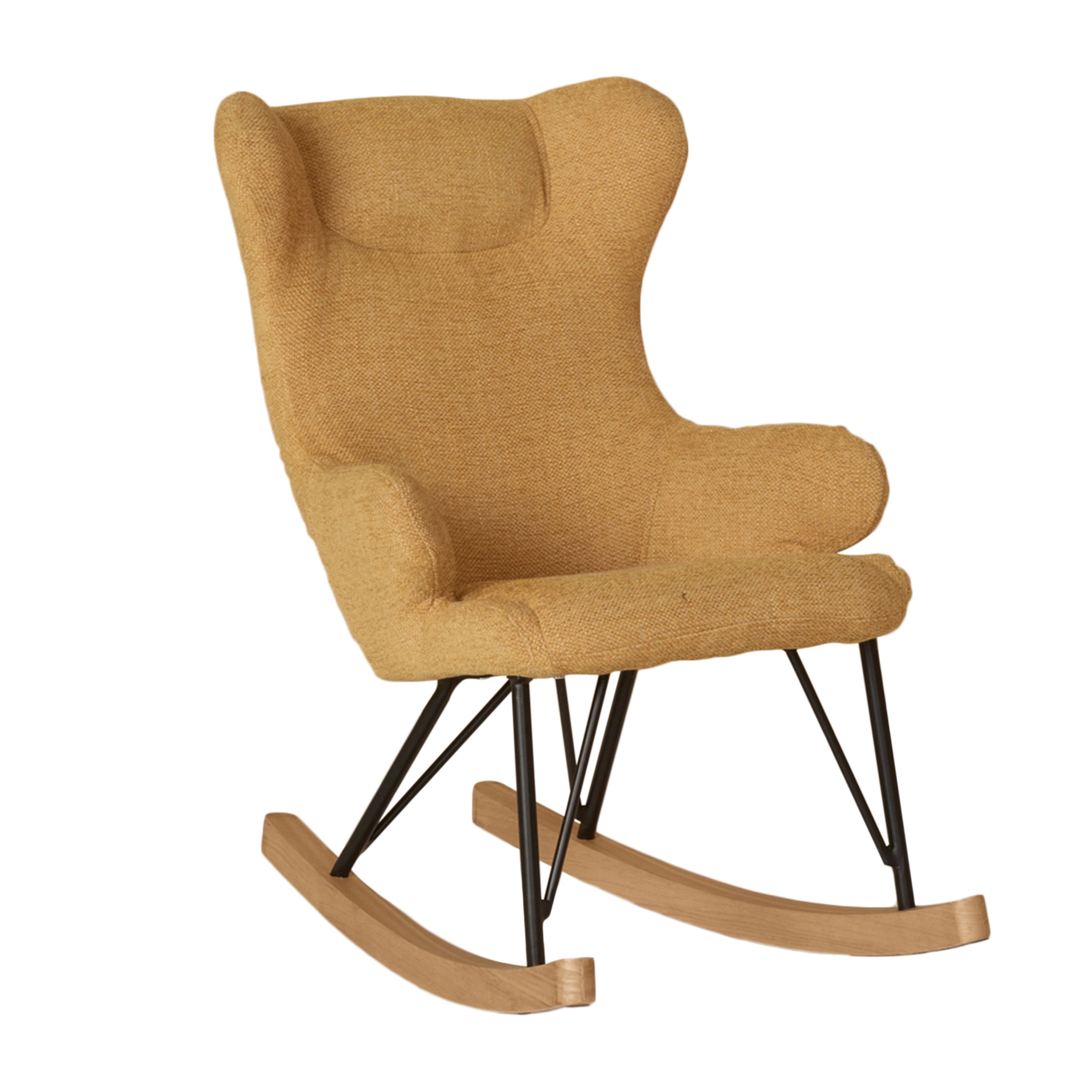 Quax Rocking Schaukelstuhl Kids Deluxe in Beige - schräge Ansicht