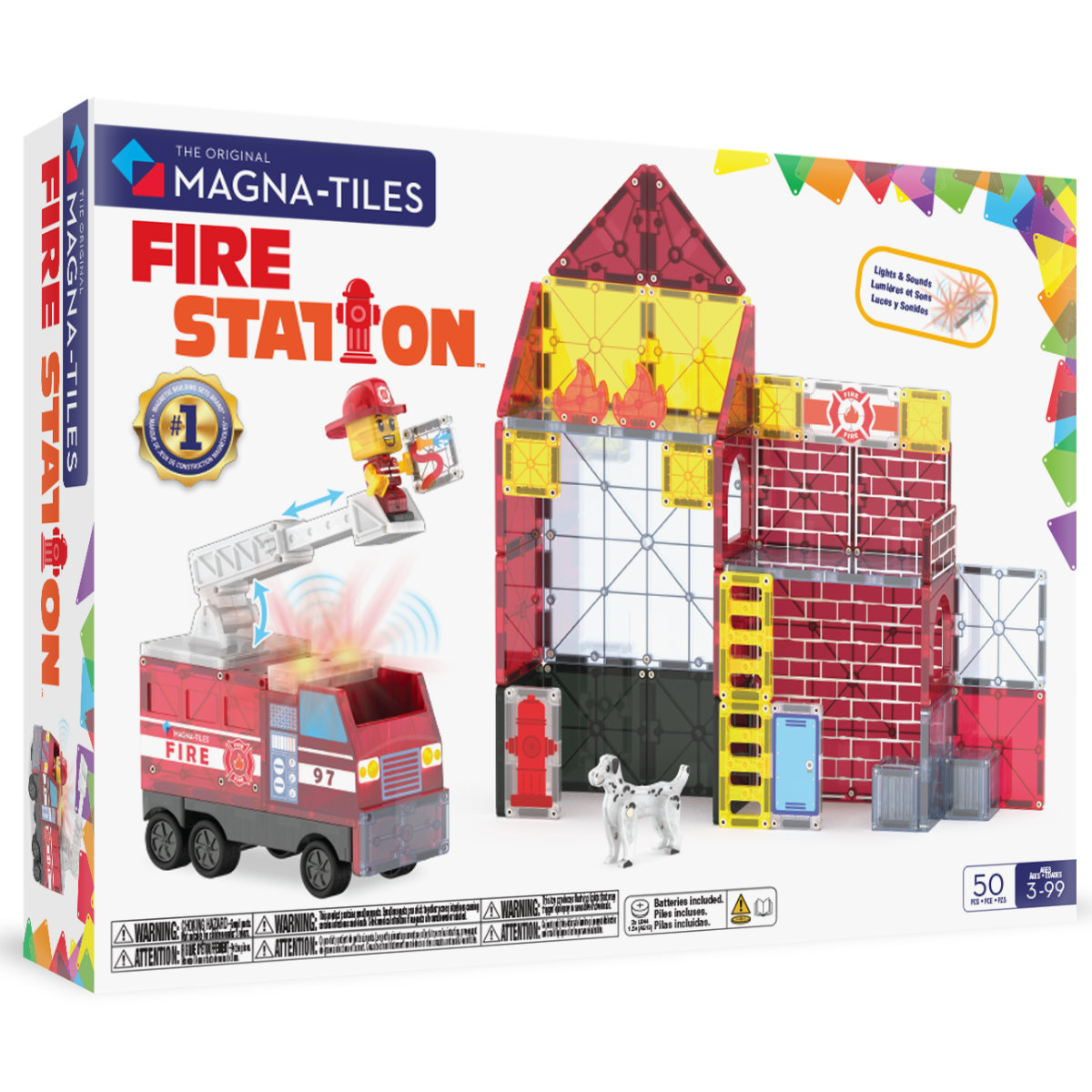 Magna-Tiles Fire Station – 50-Piece