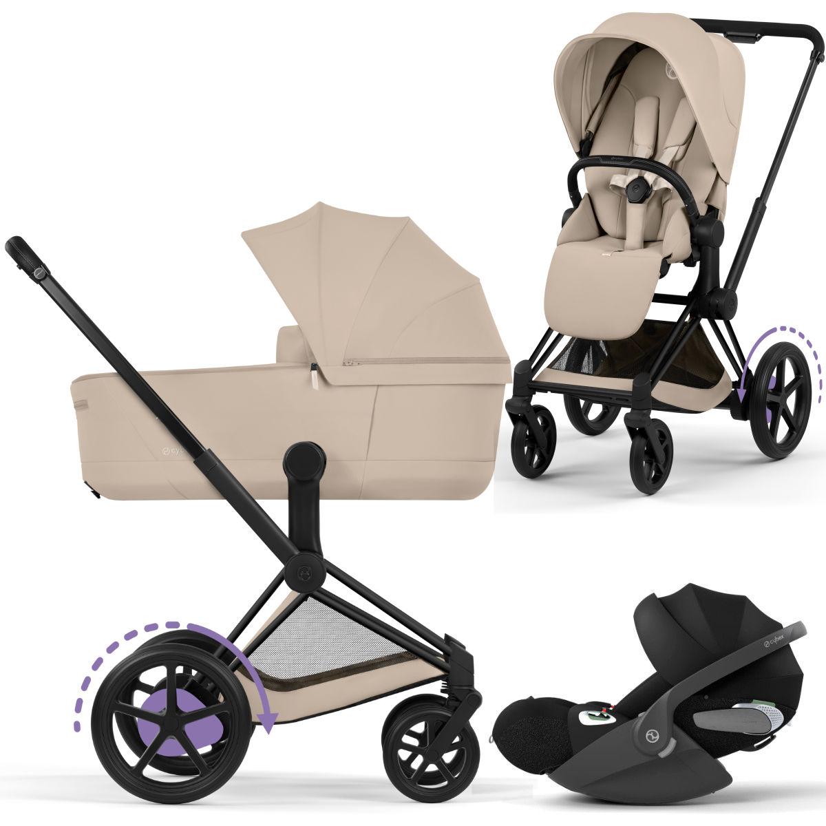 Cybex e-Priam 5 Comfort Stroller Set 3 in 1 incl. Cloud T i-Size
