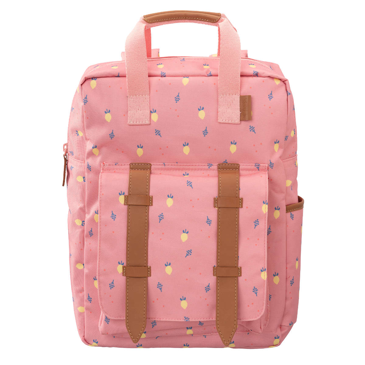 Rosa Rucksack mit Blumenmuster - Vorderansicht