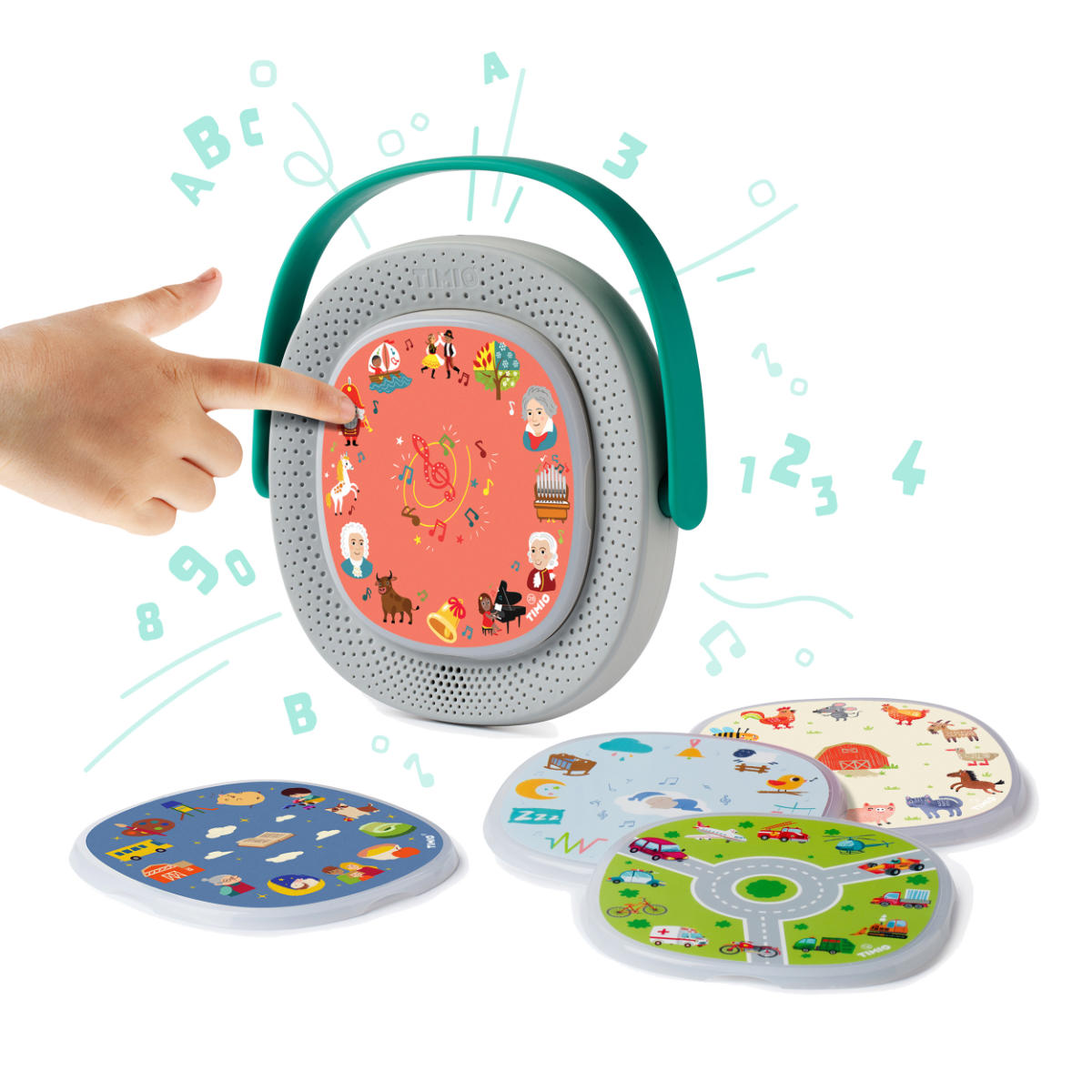 TIMIO Interaktives Audio-Lernspielzeug Starter Kit mit Player & 5 Discs